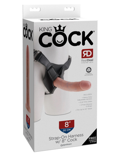 Страпон King Cock Strap on Harness with 8" Cock - Flesh Pipedream 562321PD