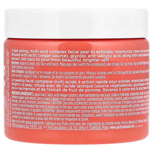 Pacifica, Glow Baby, осветляющие пилинги, 60 шт.