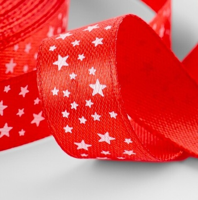 Атласная лента "Звездочки" 15 мм