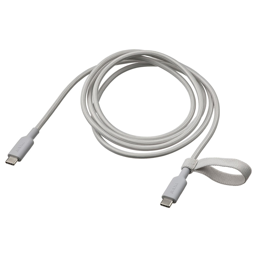 IKEA LILLHULT  (ИКЕА ЛИЛЛХУЛТ)  -  USB-C - USB-C, светло-серый, 1,5 м