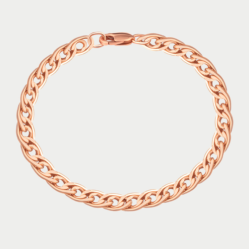 Браслет цепной из розового золота 585 пробы с плетением "Нонна" (арт. НБ 12-200ПГ 1.00)