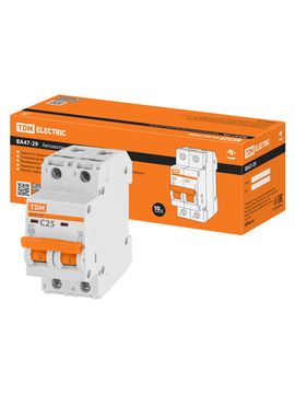 Автоматический выключатель TDM ВА47-29 2Р 25А 4,5кА х-ка С