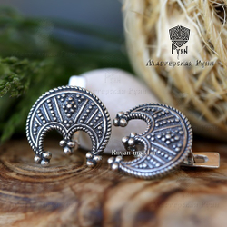 Серьги "Лунницы зерненые".