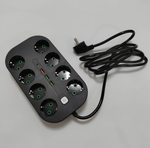 Фильтр сетевой на 6 розеток +3USB+1PD Lucky Hawk