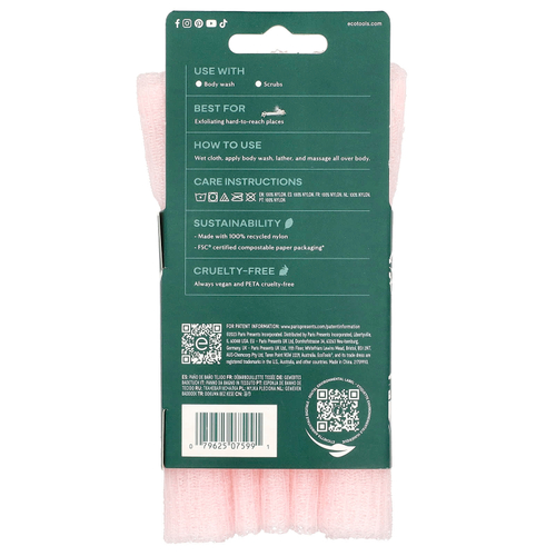 EcoTools, Ткань для ванны, розовая, 1 шт.