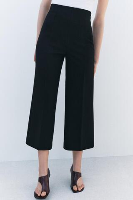 ZARA БРЮКИ-КЮЛОТЫ — ZW COLLECTION, ЧЕРНЫЙ