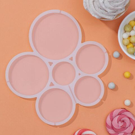 Форма для фигурных леденцов «Кругляши», 6 ячеек, 17х15,5х0,7 см, цвет белый