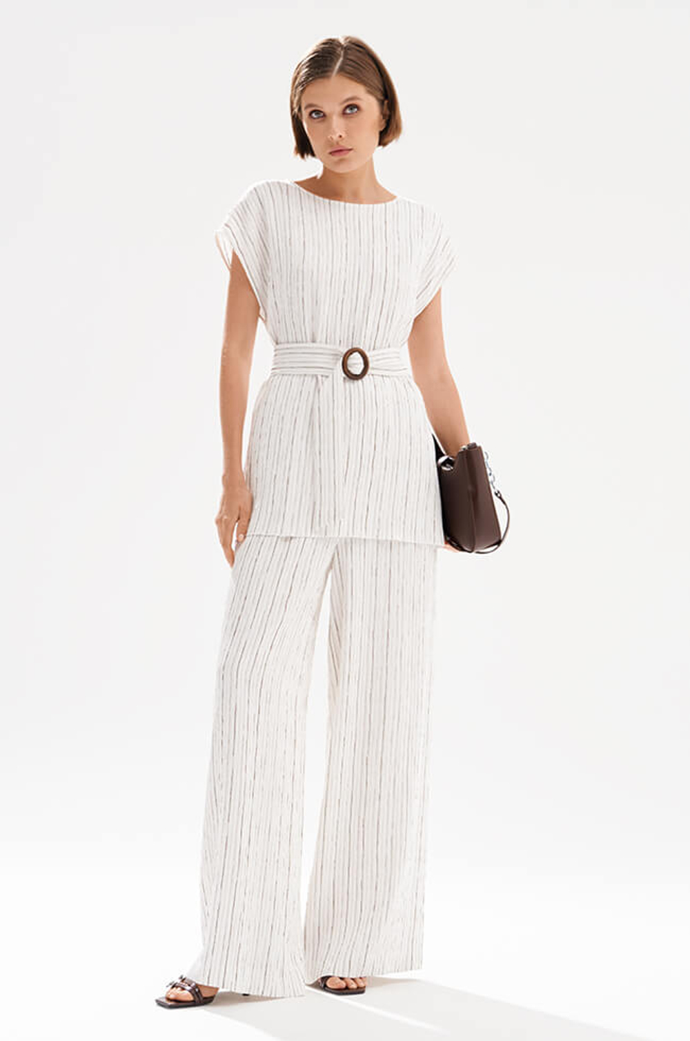 23549 Блузка женская (жемчужный полоска)