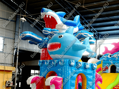 Коммерческий надувной батут "На морском дне" 18*10*7 м