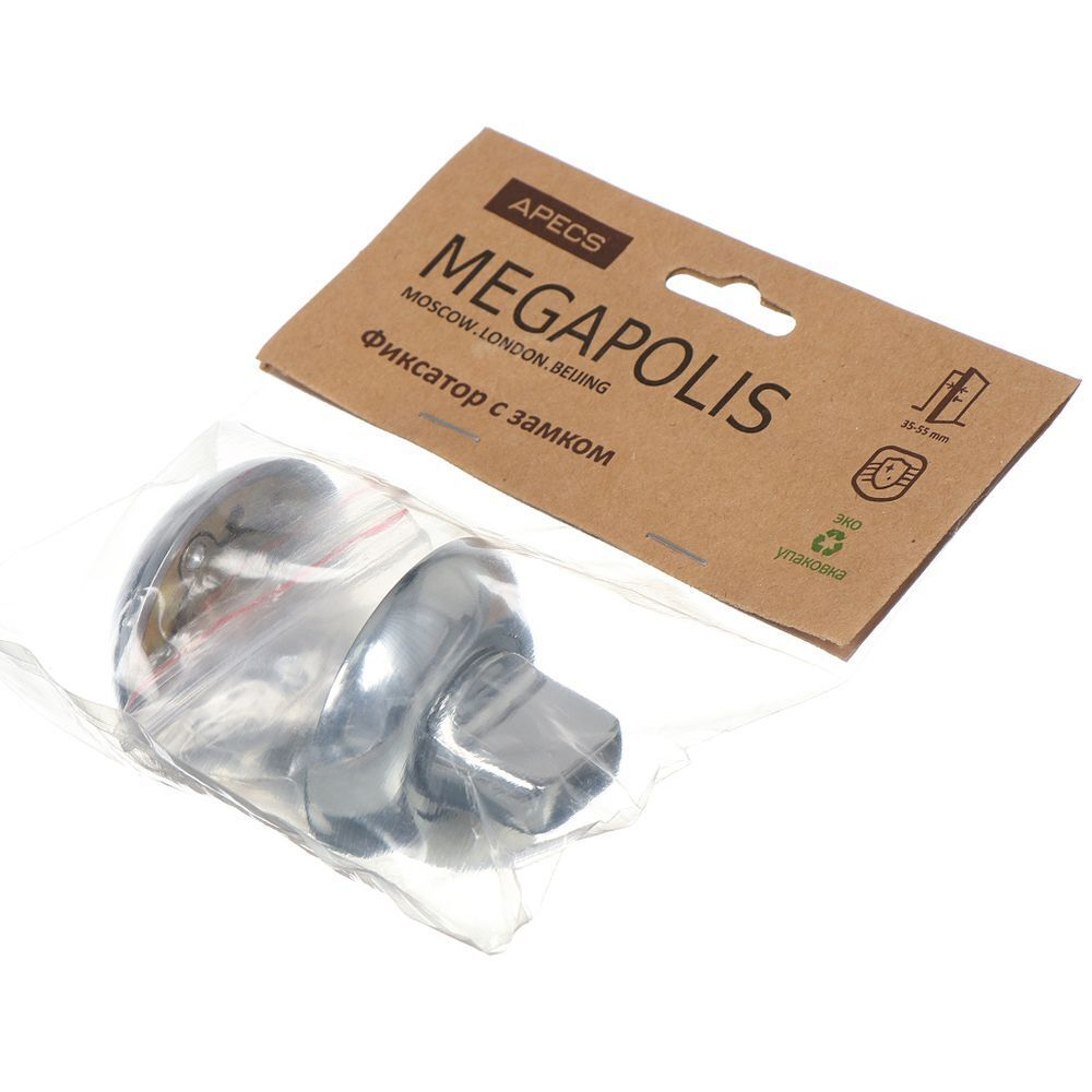 Завертка Apecs, WC-K-0803-CR Megapolis, 00023004, с замком, хром