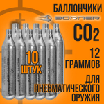 Баллончик СО2 12гр-12шт+Шарики 4,5мм-1000шт/ BORNER/ Набор для пневматики.