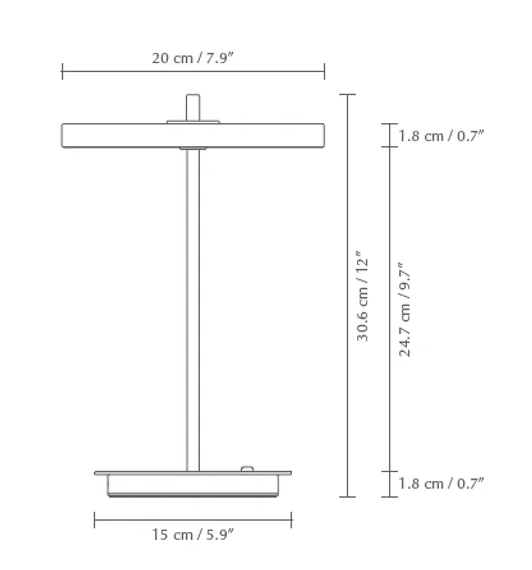 Настольная лампа Umage Asteria Move, Ø20х30,6 см, черный/латунь