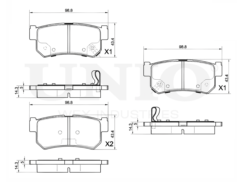 Колодки тормозные диск. задние UNIO BRP-20193
