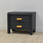 Тумба прикроватная, 55х39х47, Мадейра, напольная, с ящиками, деревянная, серая, Dipriz