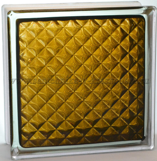 Стеклоблок инка бронза окрашенный изнутри  Vitrablok  19x19x8