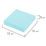 Блок самоклеящийся (стикеры) STAFF STANDARD, ПАСТЕЛЬНЫЙ 51х51 мм, голубой, 100 листов, 116578