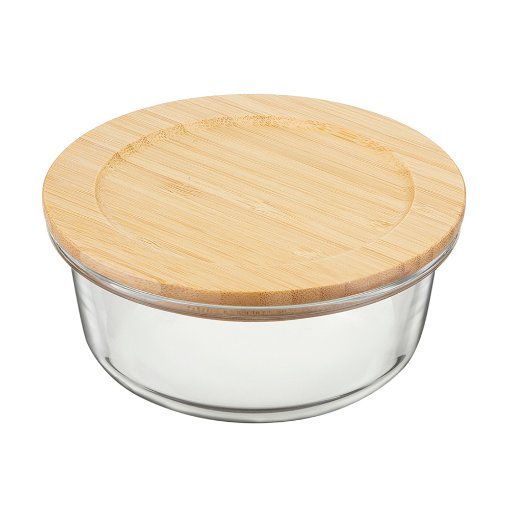 Набор круглых контейнеров 3шт Smart Solutions с бамбуковыми крышками