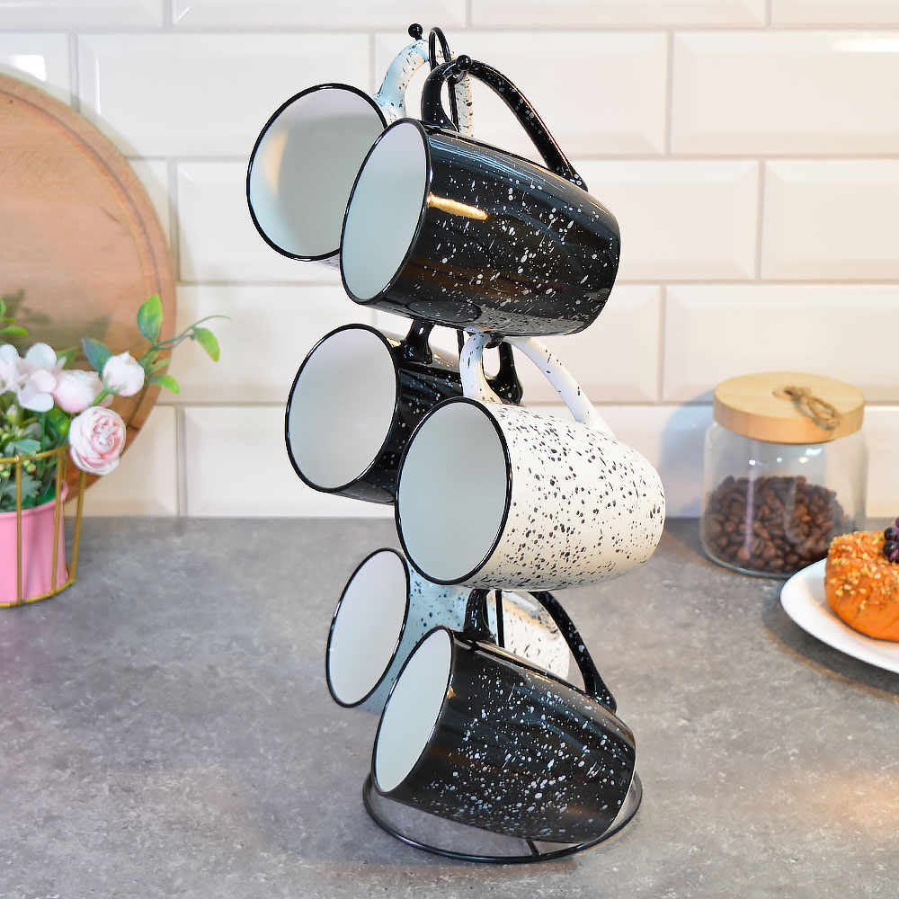 Набор кружек 6шт 350мл на подставке, 202445