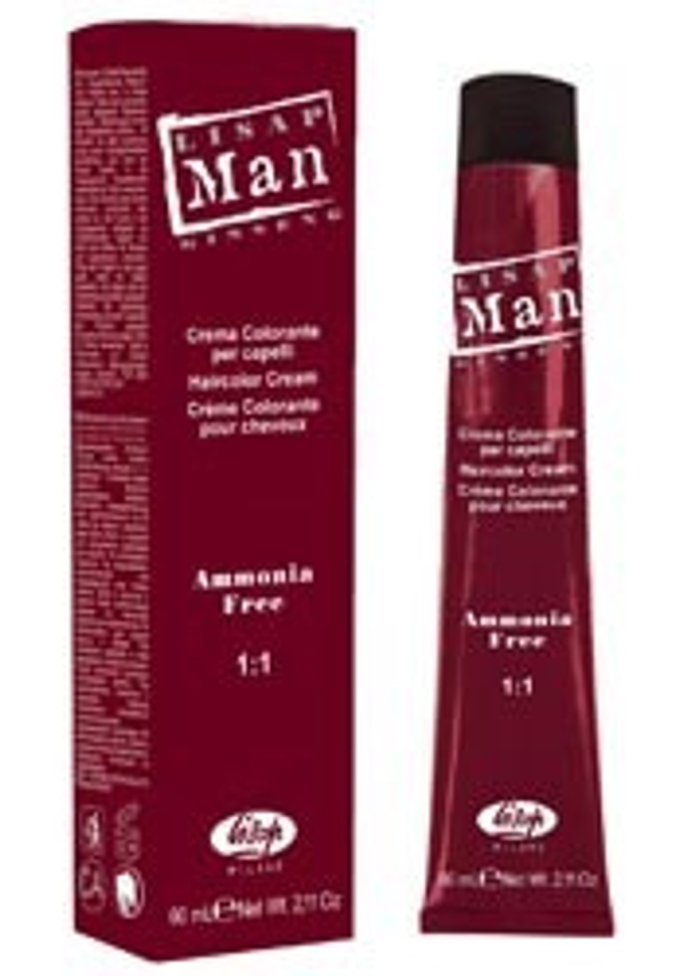 Безаммиачный крем-краситель для волос - Lisap Man Color 60мл