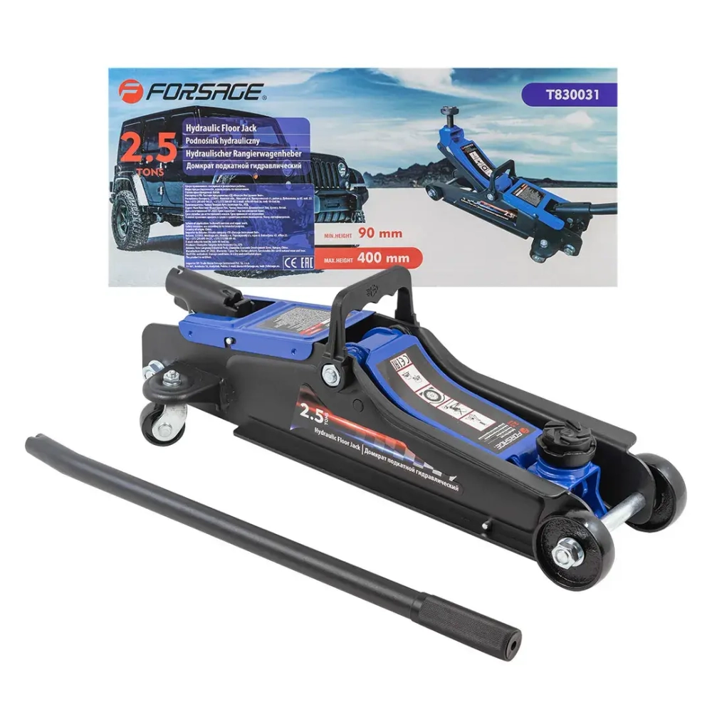 Домкрат подкатной гидравлический 2.5т (h min 90мм, h max 400мм) Forsage F-T830031(52819к)
