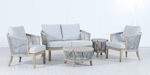 Комплект плетеной лаунж-мебели на 4 персоны Tagliamento Veneto, светлый тик, серый