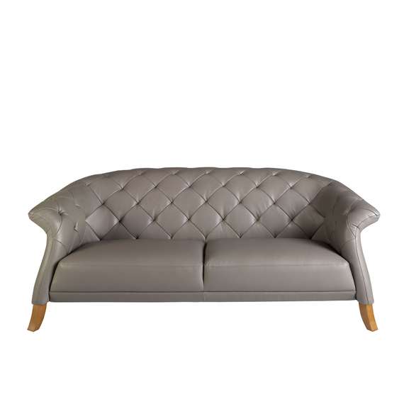 Диван 2-х местный 6187/EX007-2P-T541029 серый кожаный