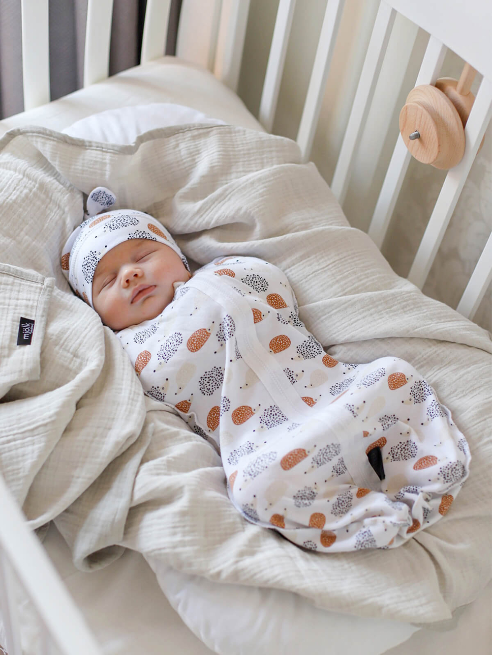 Пелёнка-кокон Mjölk Ёжики, уценка