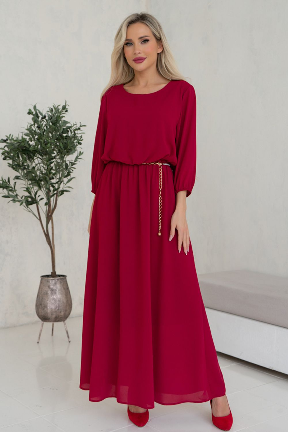 Платье Селеста (брусничный) Р11-1088/3 Nikol