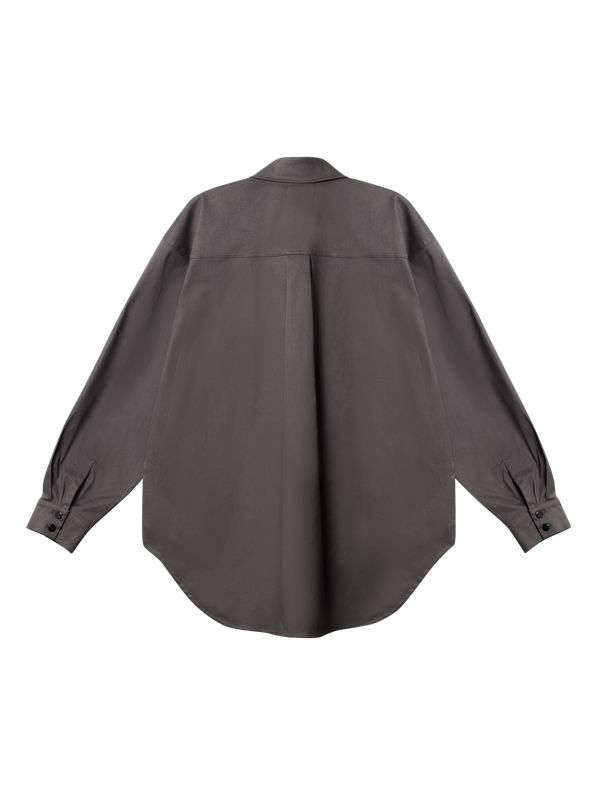 Рубашка Oversize серая - фото 7