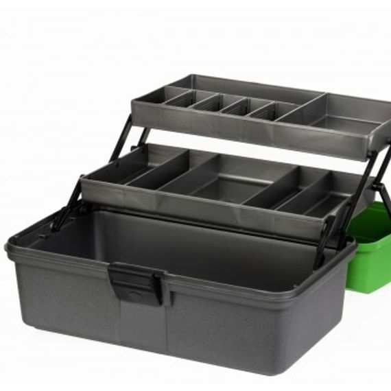 Ящик рыболова Helios двухполочный зеленый