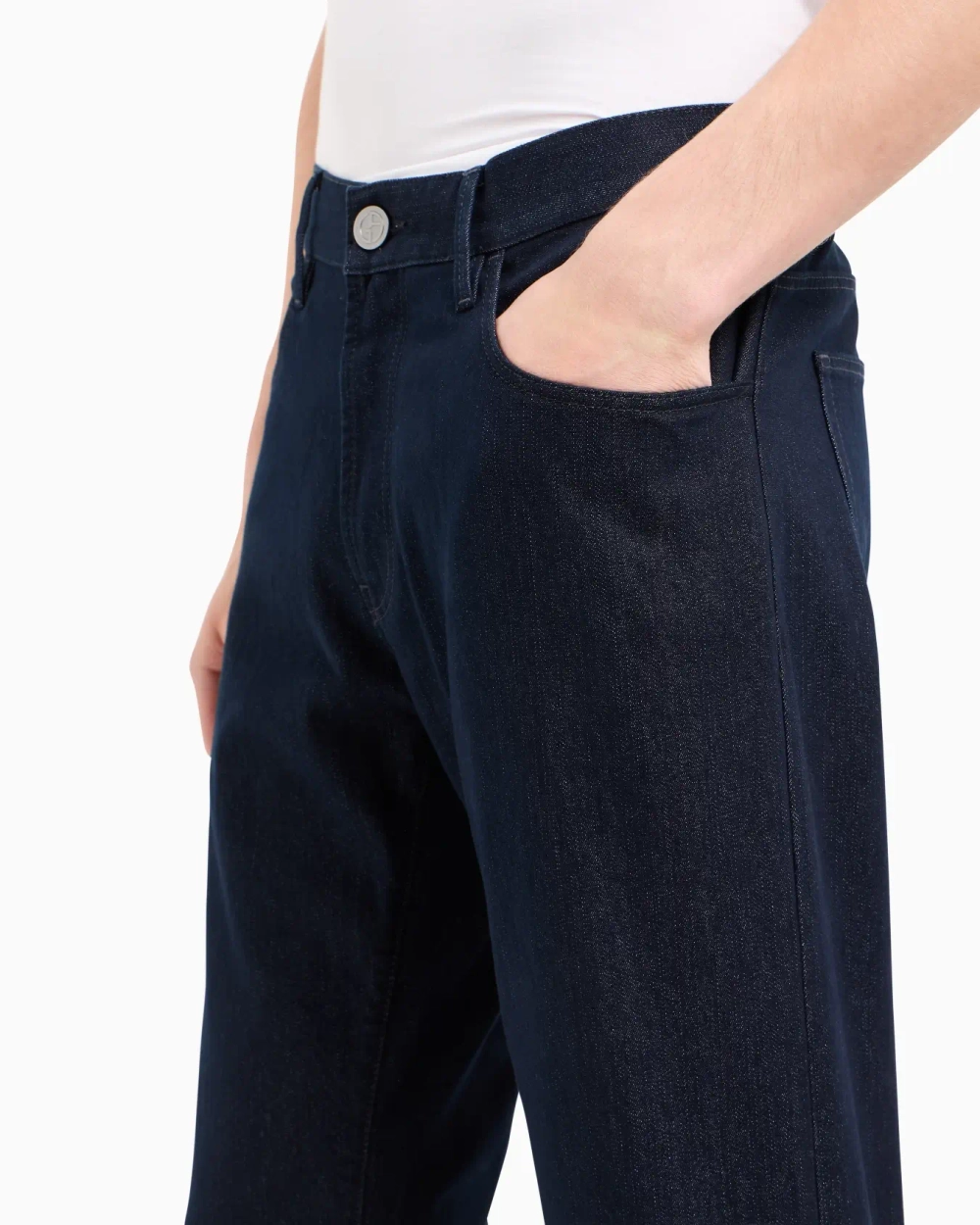 Stretch Cotton Regular Fit Trousers – мужские брюки прямого кроя из стрейч-хлопка от GIORGIO ARMANI