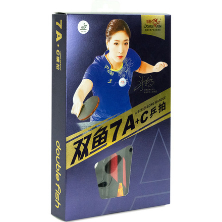 Ракетка для настольного тенниса DOUBLE FISH 7A C, для професс.,ITTF Appr.,накл.2,1мм, 2 мяча V40 мм ITTF Appr