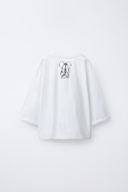 ZARA ФУТБОЛКА «БАЛЕТ», БЕЛЫЙ
