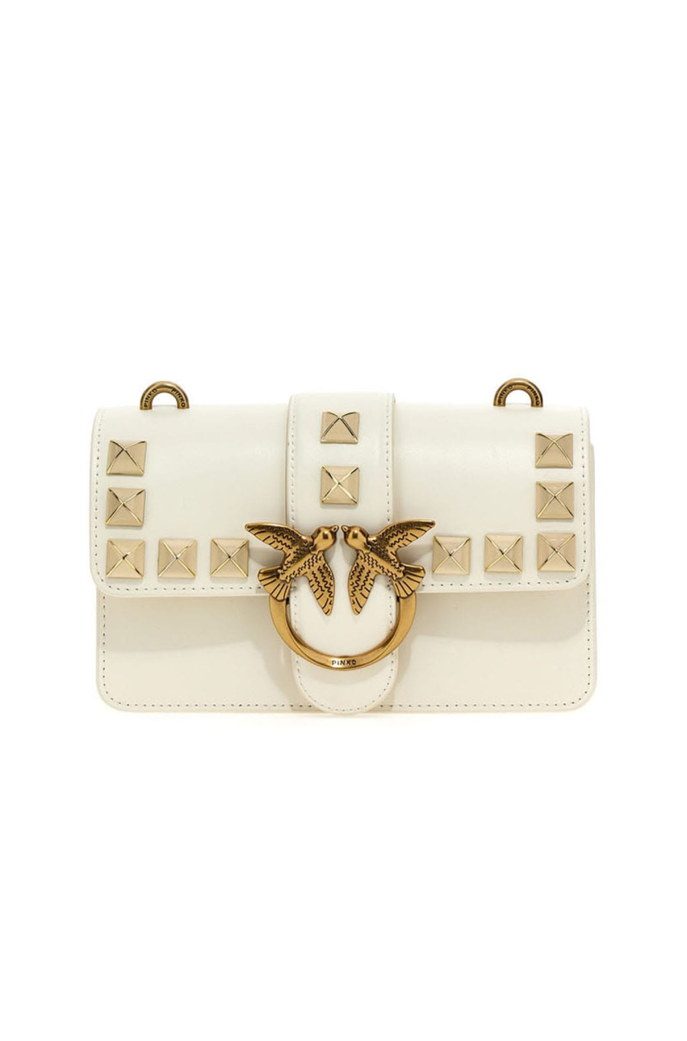 MINI LOVE BAG ONE PAINTED STUDS - white