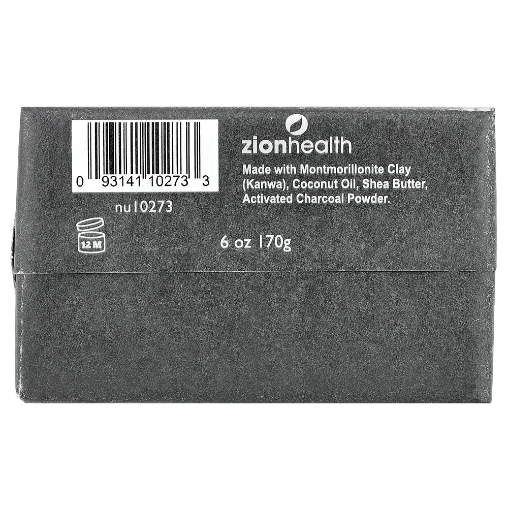 Zion Health, Кусковое мыло с древней глиной, активированный уголь, 170 г (6 унций)