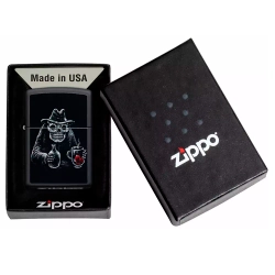 Зажигалка Zippo 49254 Bar Skull Design, Black Matte