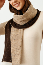 8352 Шарф женский (бежево-шоколадный)
