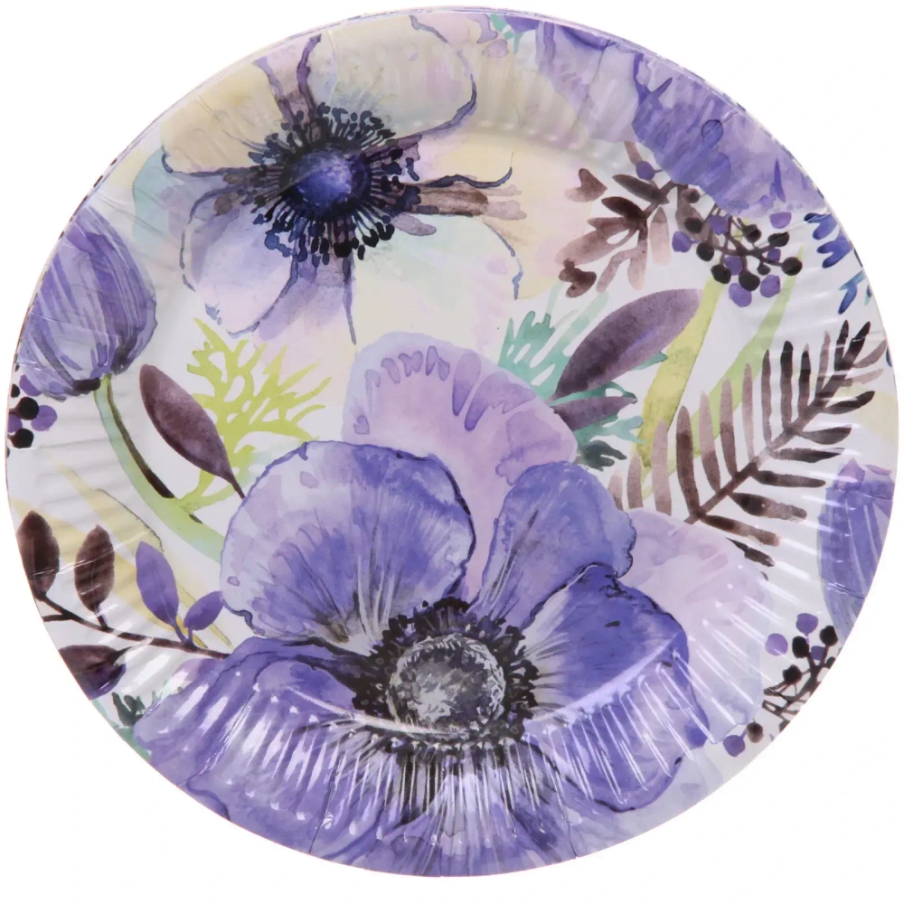 Тарелка бумажная 18 см в наборе 10 шт «Цветочный сад»