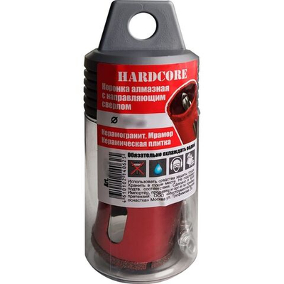 Коронка по керамограниту и мрамору, Hardcore, 154040, d40 мм, с направляющим сверлом