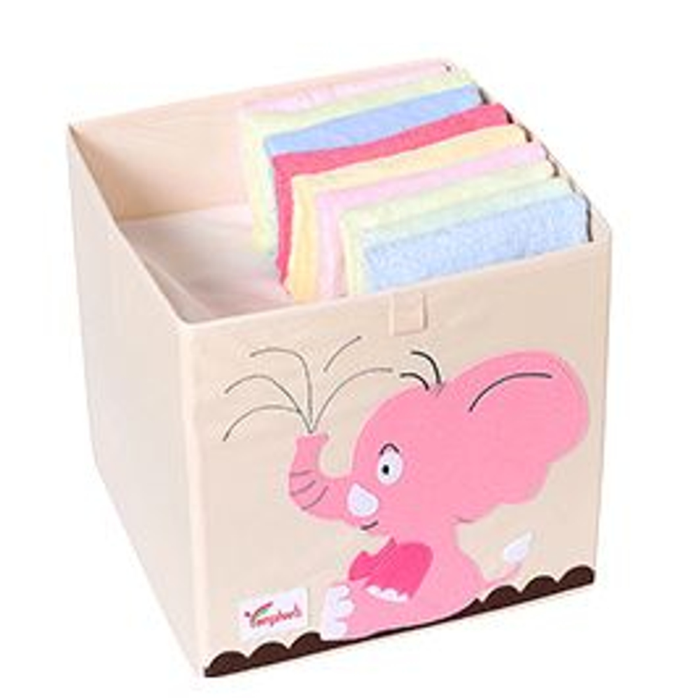Короб стеллажный слонёнок , кофр для хранения игрушек и вещей . 1шт 33х33х33 см