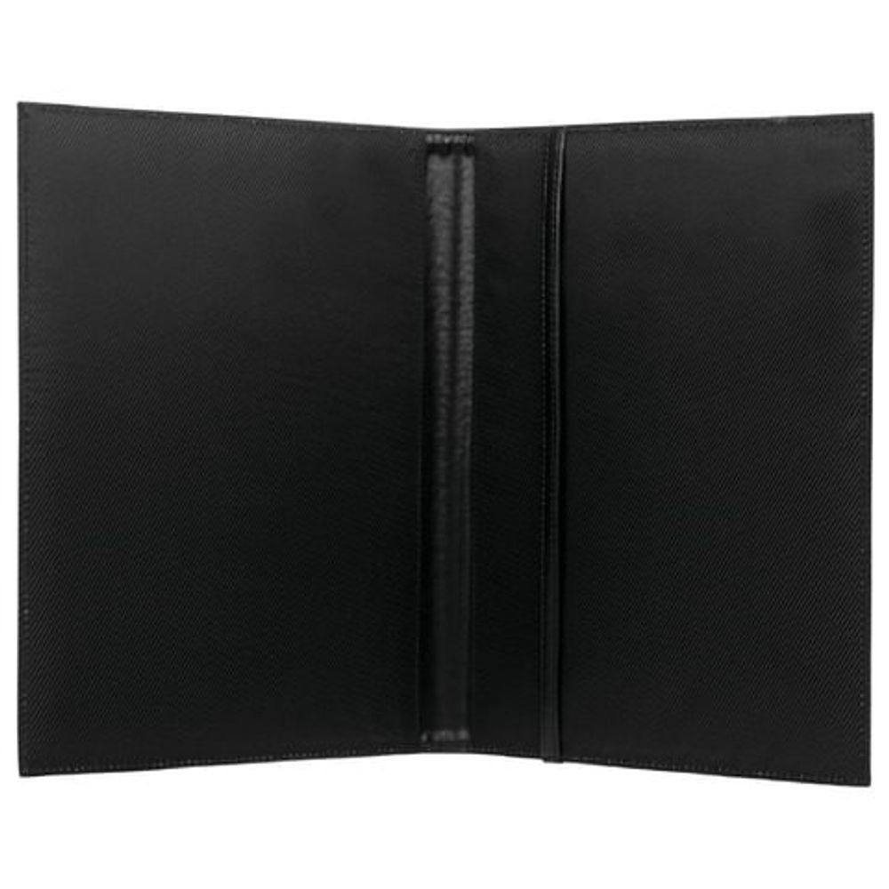 Папка адресная из натуральной кожи без надписи, формат А4, 32х25х1 см, черная, индивидуальная упаковка, 7-40, 7-40.