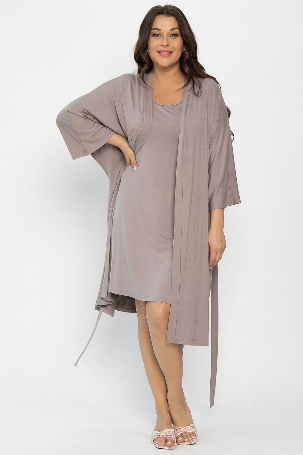 Пеньюар Шелк вискозы (латте) П14486-52М LT Collection