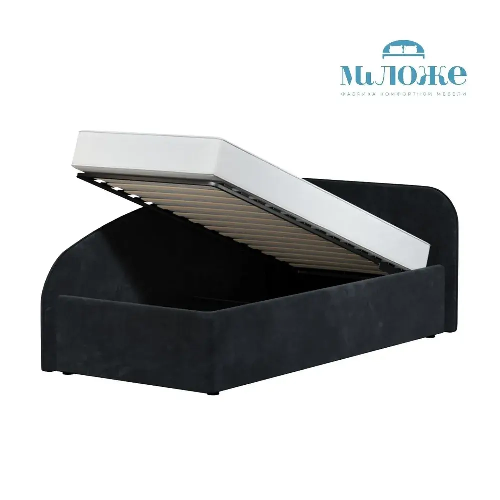 Кровать Элис 90х200 Черный Правый Угол