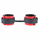 Красно-чёрные кожаные наручники БДСМ Арсенал 51002