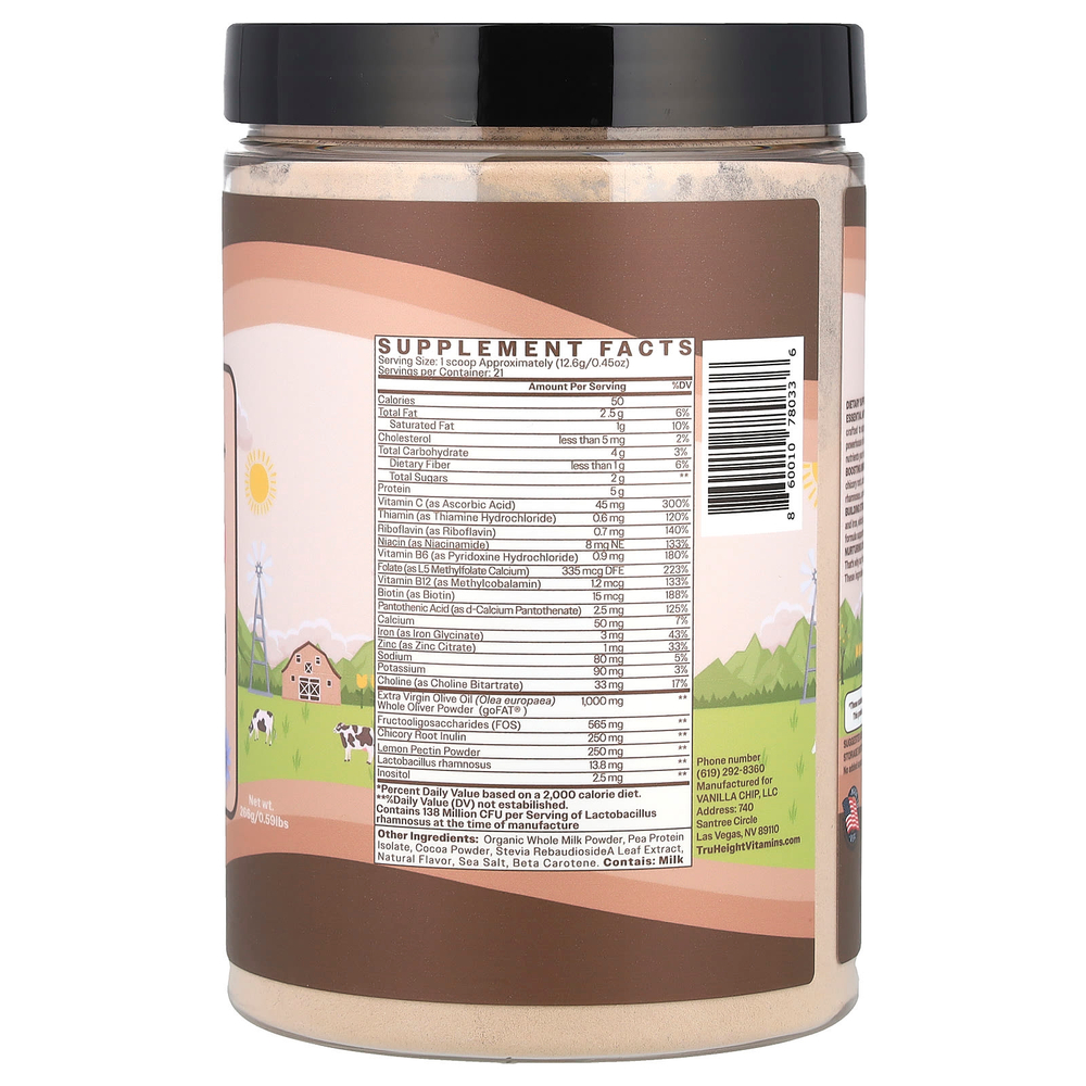 TruHeight, Toddler, Advanced Toddler Formula+, улучшенная добавка для малышей, для детей 1–3 лет, шоколад, 266 г (0,59 фунта)