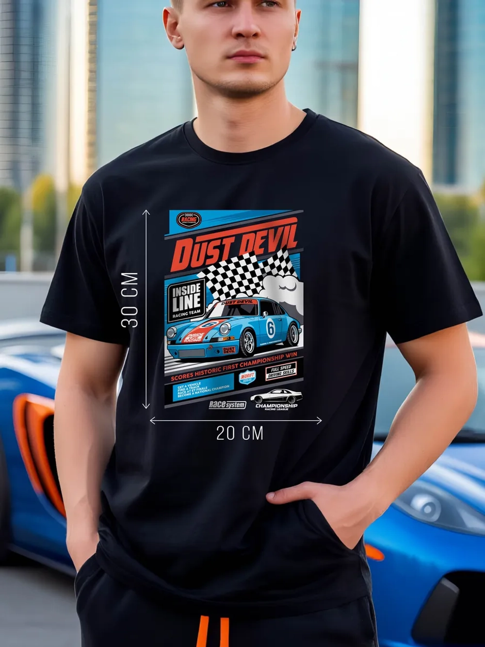 Футболка мужская y2k с принтом машиной