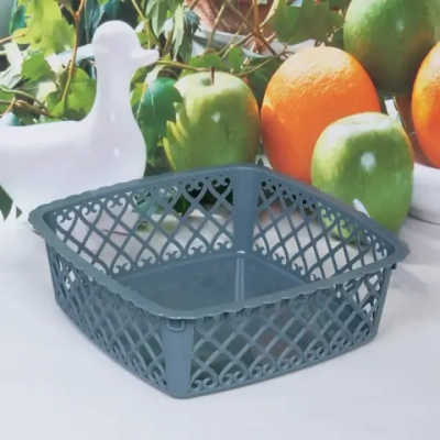 Сухарница пластиковая «Астория» 20*20*6,5см, синяя пыль