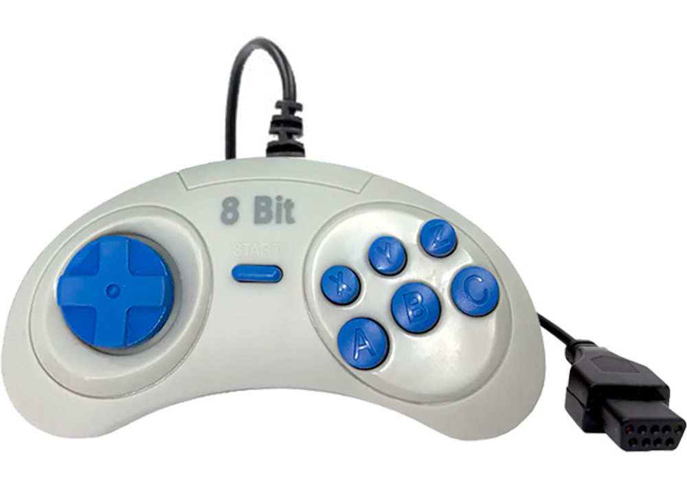 8 bit Джойстик форма Sega 9Pin (узкий разъём) серый