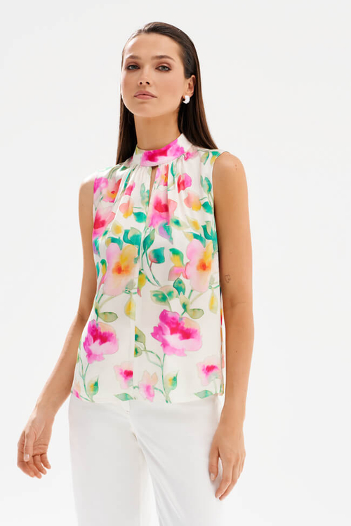 23552 Блузка женская (цветочный принт)