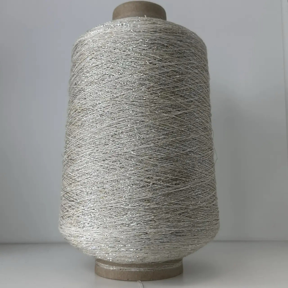 SPARVIERO - Torcitura di Domaso; 73% лен, 9% люрекс, 19% п/а; 1850м/100гр; col. 108, цвет: серый ; S505